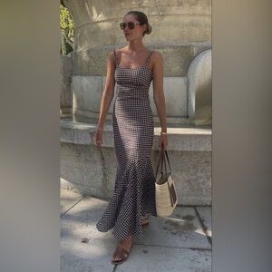 Peony Plaid holiday Sunday midi dress